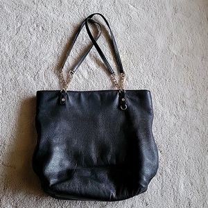 Michael Kors black soft leather shoulder bag